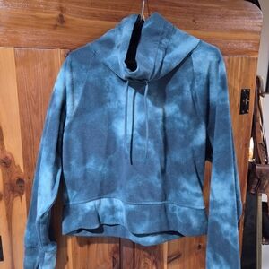 Old Navy Blue Tie-Dye Cowl Neck Hoodie